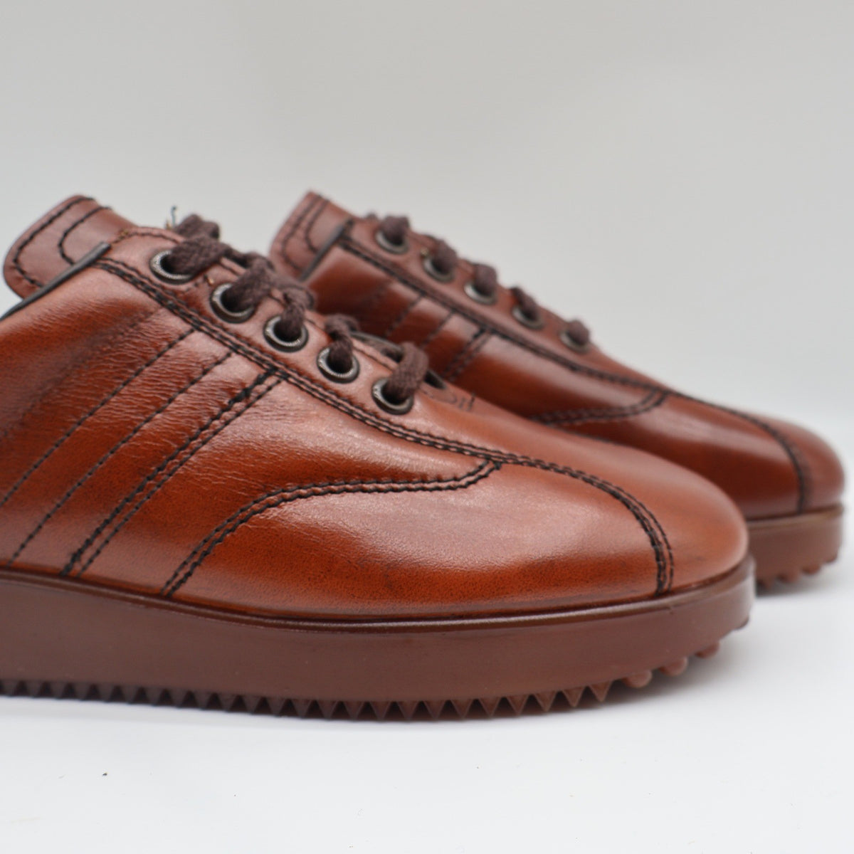 James Pepper Oxford Sneakers Mens 5 D Vintage Brown Leather Made in USA 44054 - take2supply
