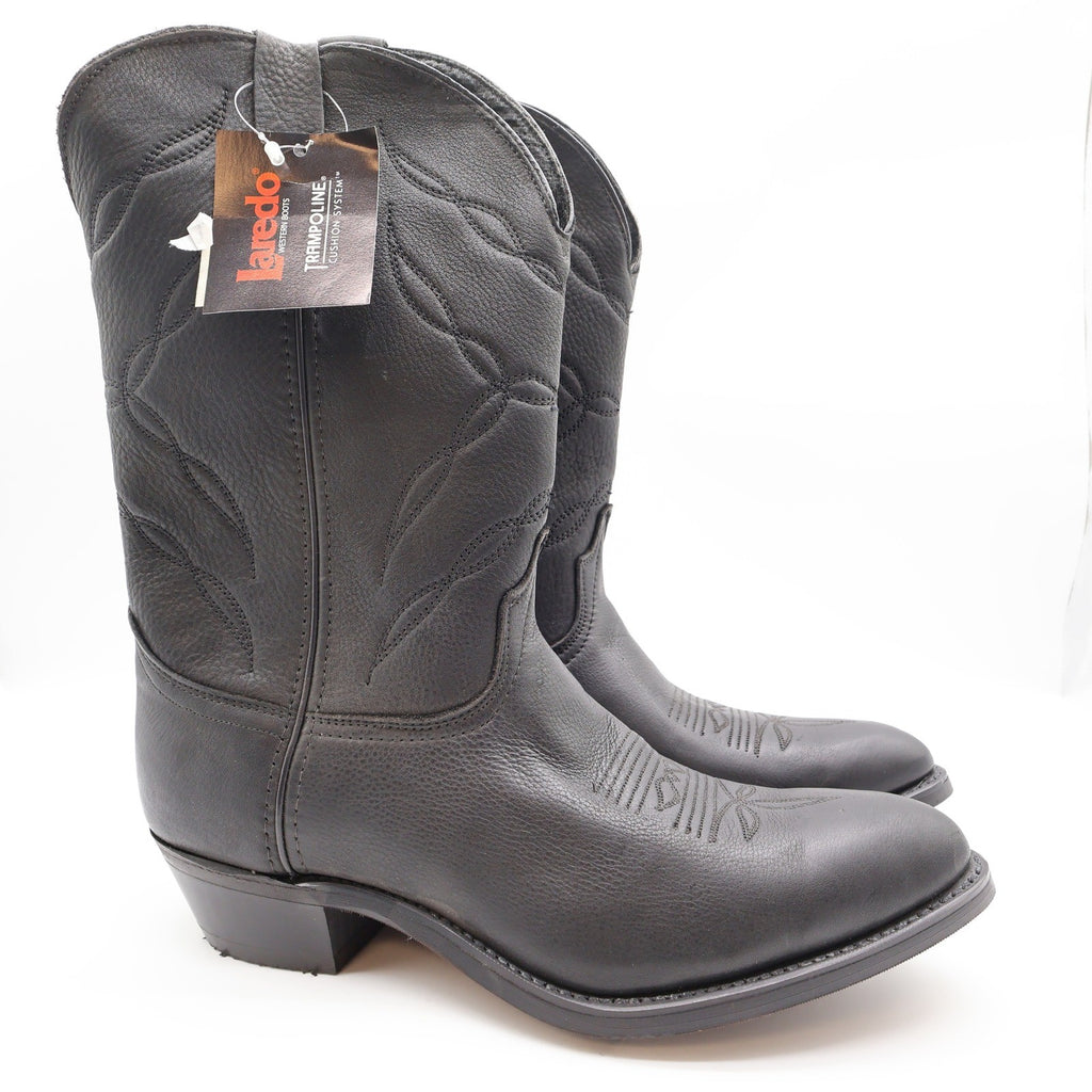 Laredo 28-1801 Western Cowboy Boots Mens 11 Black Leather NWT Made in USA - take2supply