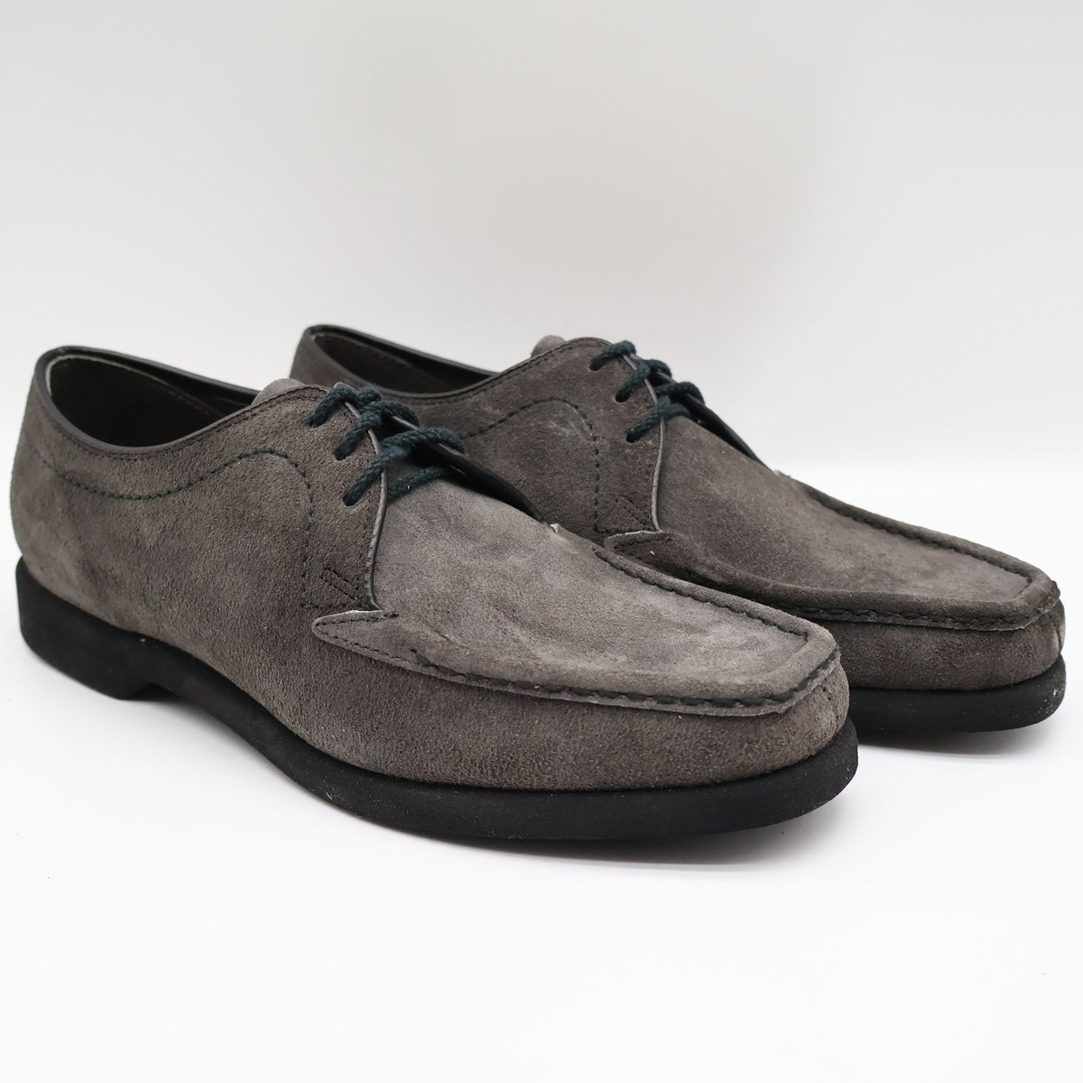 Crestline Oxford Shoes Mens 7 D Vintage Gray Suede Moc Toe Deadstock USA - take2supply