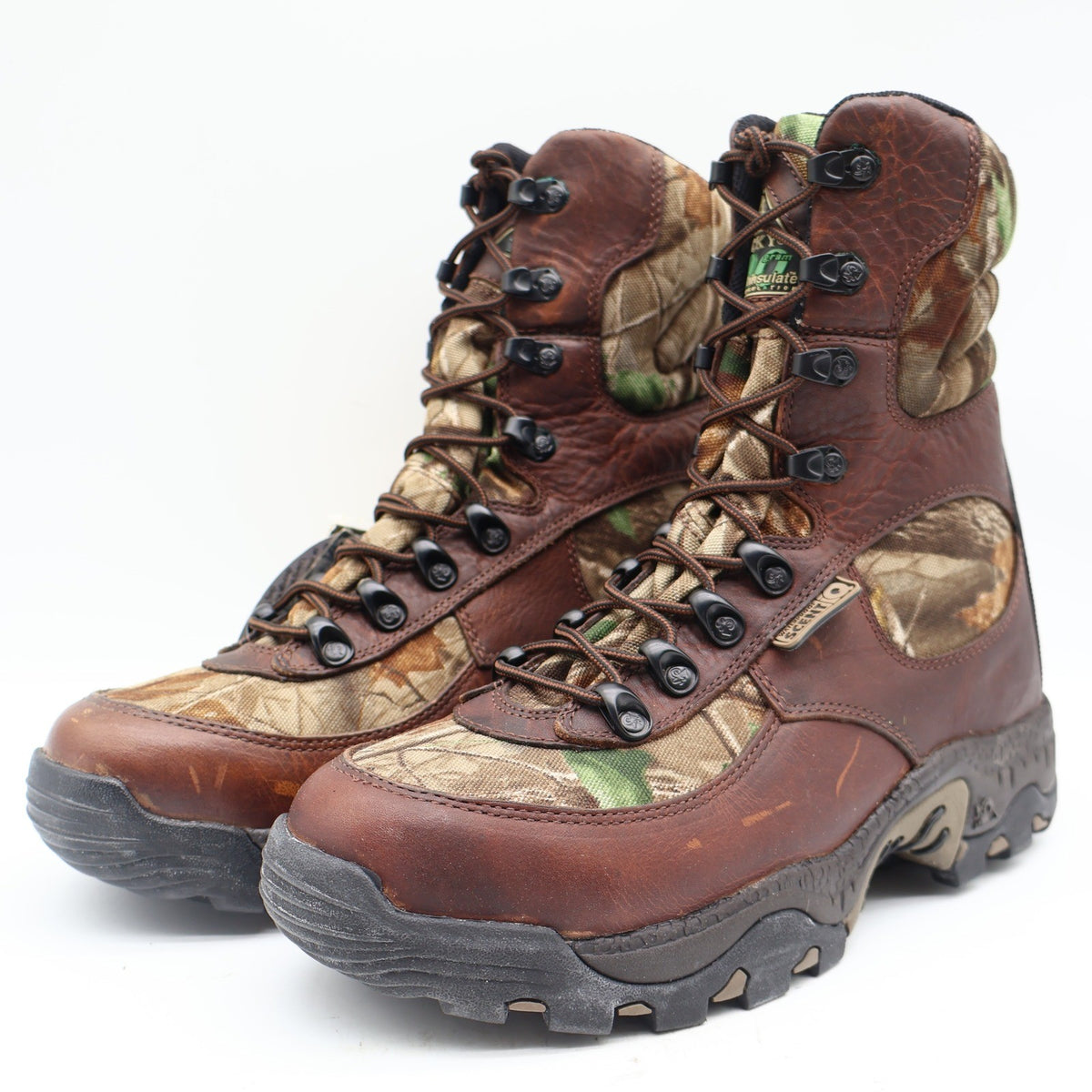 Rocky Lynx 400 SIQ Hunting Boots Mens 8.5 M Brown Leather Camo Thinsulate 7395 - take2supply