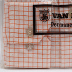 Van Dyke Grid Shirt Boys 10 Vintage Deadstock Orange White Permanent Press - take2supply