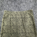 She + Sky Snake Print Denim Mini Skirt Women Large Green Distressed NWT - take2supply