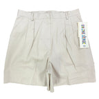 On The Verge Vintage 90s Pleated Shorts Womens 12 Beige Cotton NWT Made in USA - take2supply