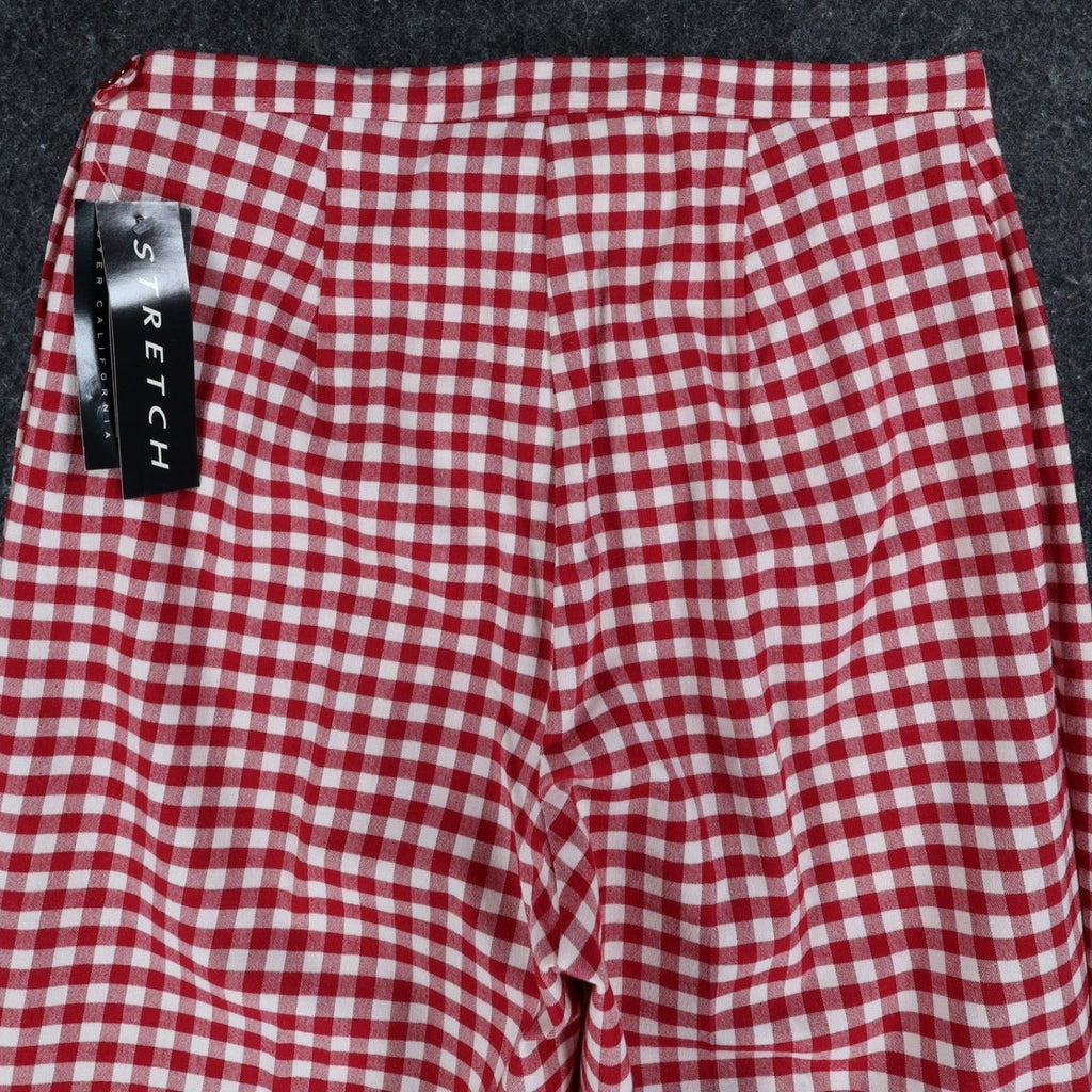 AGB Byer California Gingham Pants Womens 10 Vintage Y2K Red White Stretch Plaid - take2supply