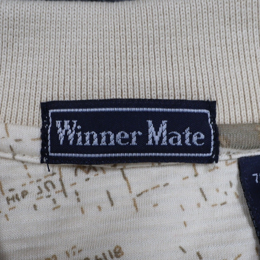 Winner Mate Golf Polo Shirt Mens Size Medium Vintage Sahara Cotton Rayon Print - take2supply