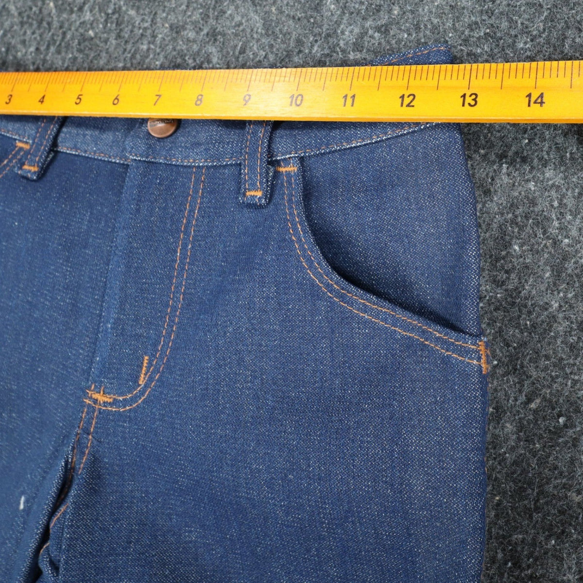 Maverick Western Boot Jean Boys 8 Husky Vintage 70s Deadstock Indigo Denim USA - take2supply