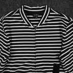 Links Womens S Black White Striped Full Zip Knit Jacket Stretch NWT - take2supply