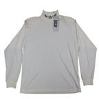 Lucia Mock Neck Top Womens Small Vintage 90s Ivory Embroidered Deadstock NWT - take2supply