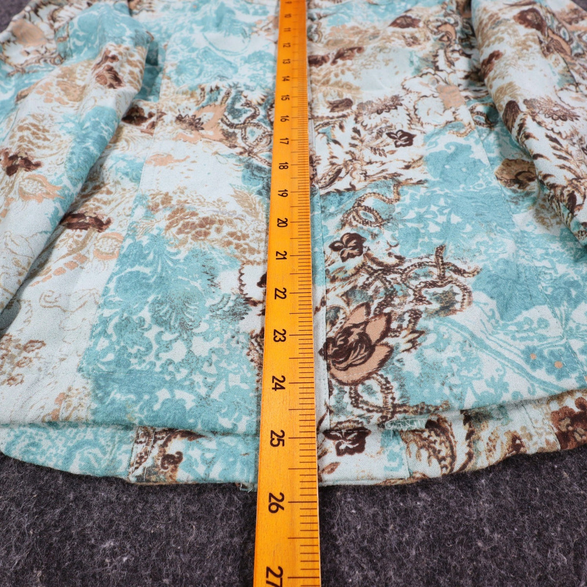 Company Collection Shirt Jacket Womens 8 Y2K Aqua Blue Paisley Floral Textured - take2supply