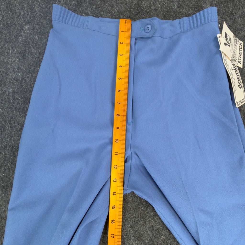 Donnkenny 80s Vintage Slacks Women 10 Blue Poly Visa Stretch High Waist NWT USA - take2supply