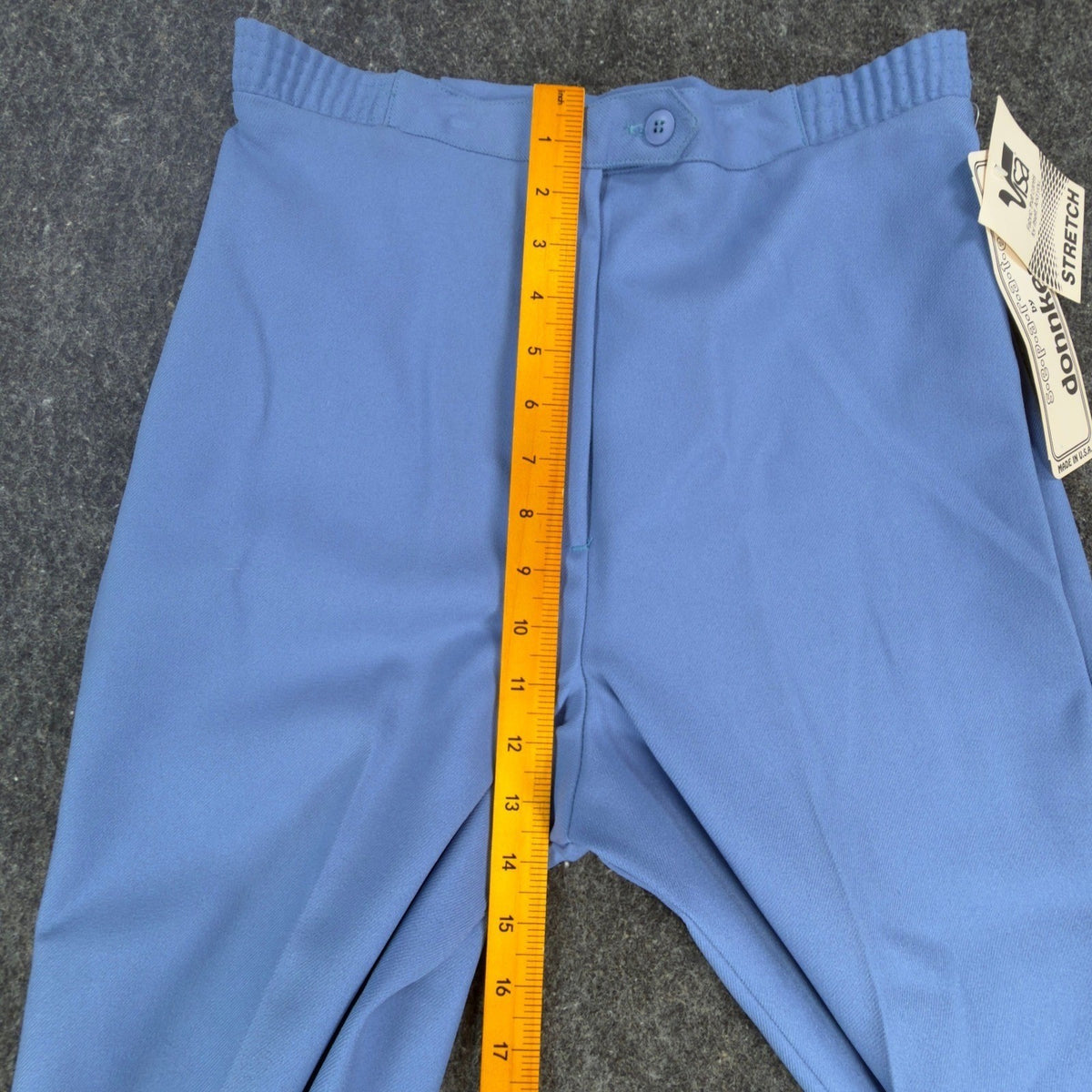 Donnkenny 80s Vintage Slacks Women 10 Blue Poly Visa Stretch High Waist NWT USA - take2supply