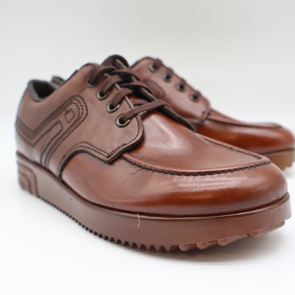 James Pepper Oxford Shoes Mens 5 D Vintage Brown Leather Moc Toe Made in USA - take2supply