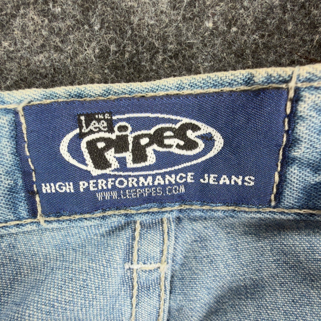 Lee Pipes Y2K Extreme Super Wide Leg Jeans Boys XS Blue Denim NWT Vintage Skater - take2supply