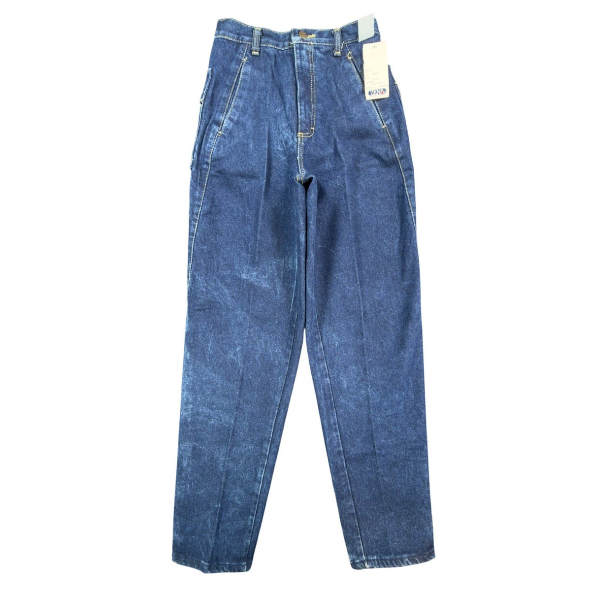 Zena Vintage 90s Jeans Womens 7 Blue Cotton Denim High Rise Tapered Leg NWT USA - take2supply