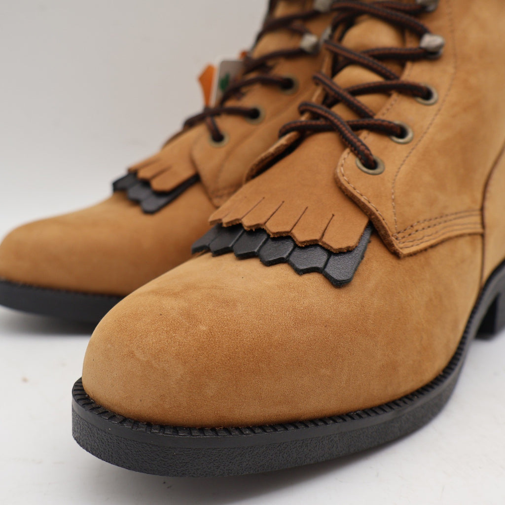 Laredo 551 Western Kiltie Boots Womens 8M Tan Leather Lace Up Deadstock 2006 - take2supply