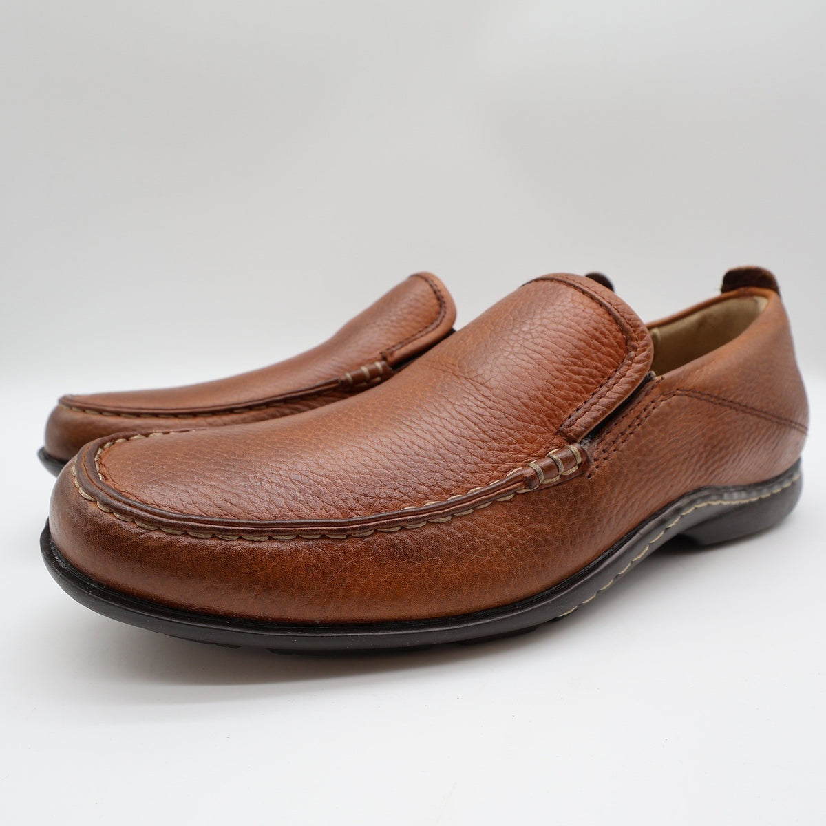 Hush Puppies GT Mens Size 9 Red Brown Leather Slip On Loafers H12466 Bounce - take2supply