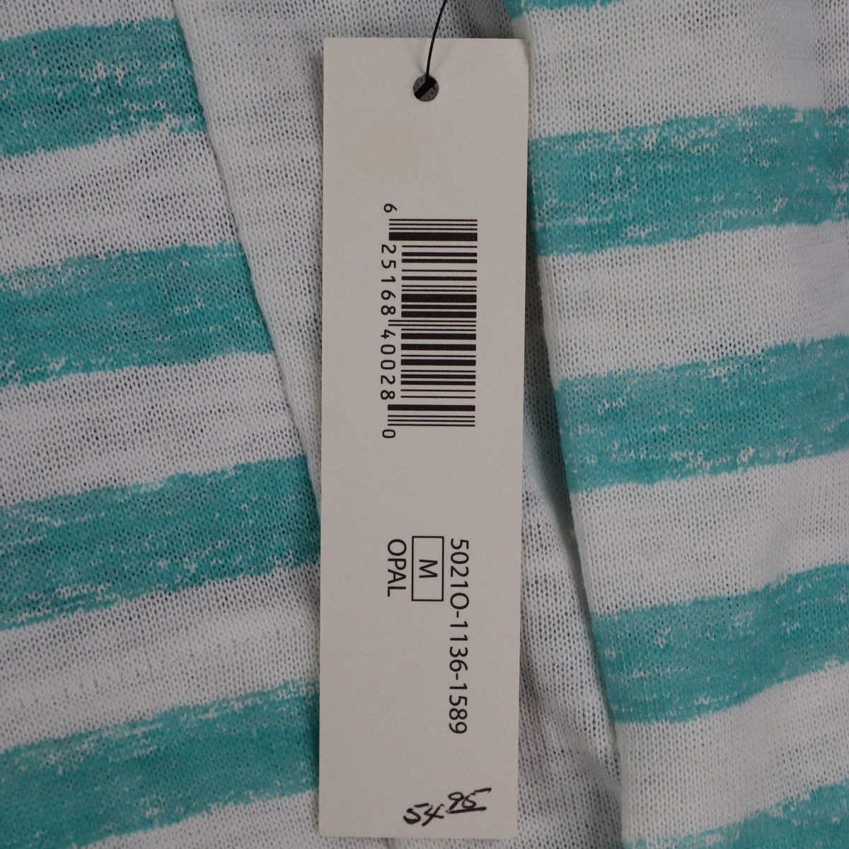 Tribal Jeans Womens M Aqua White Striped Lightweight Hooded Pullover Top NWT - take2supply