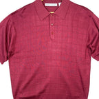 IRVINE PARK Mens Red Plaid Knit Short Sleeve Polo Shirt XL - take2supply
