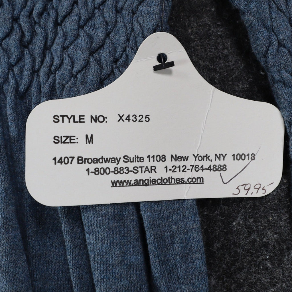 Angie Dress Womens Size M Blue Smocked Knit Bell Sleeve Mini Boho Y2K X4325 - take2supply