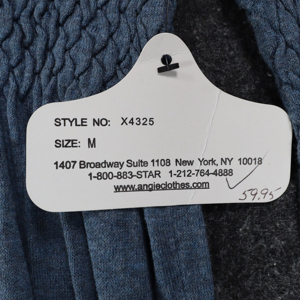 Angie Dress Womens Size M Blue Smocked Knit Bell Sleeve Mini Boho Y2K X4325 - take2supply