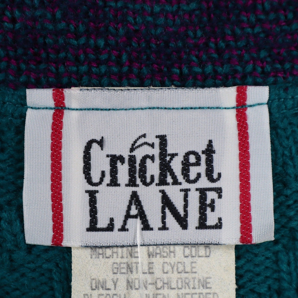 Cricket Lane Cardigan Women Medium Petite Vintage 90s Teal Acrylic Knit NWT USA - take2supply