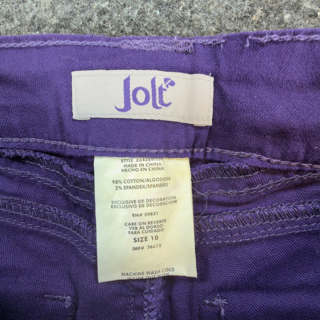 Jolt Y2K Skinny Jeans Girls Size 10 Purple Cotton Embellished NWT - take2supply