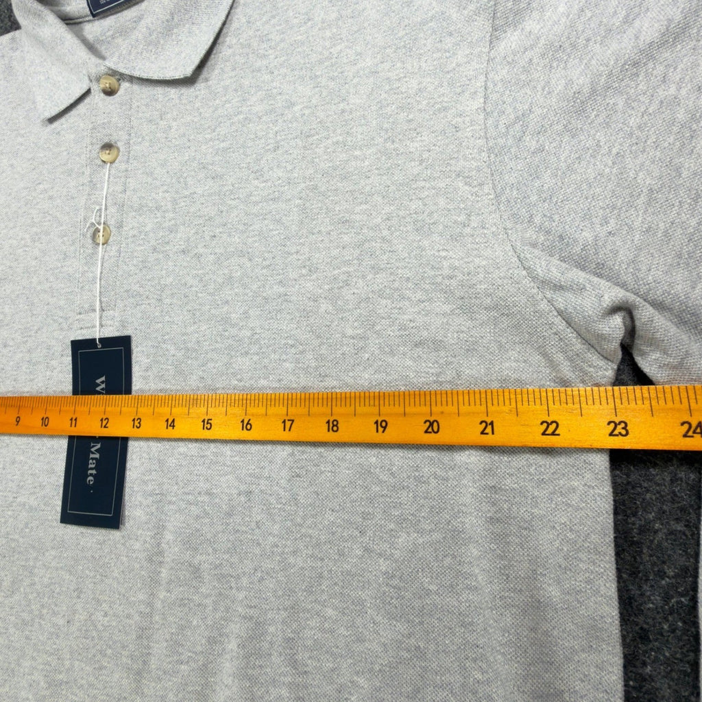 Winner Mate Long Sleeve Polo Shirt Mens Medium Gray Cotton NWT New - take2supply