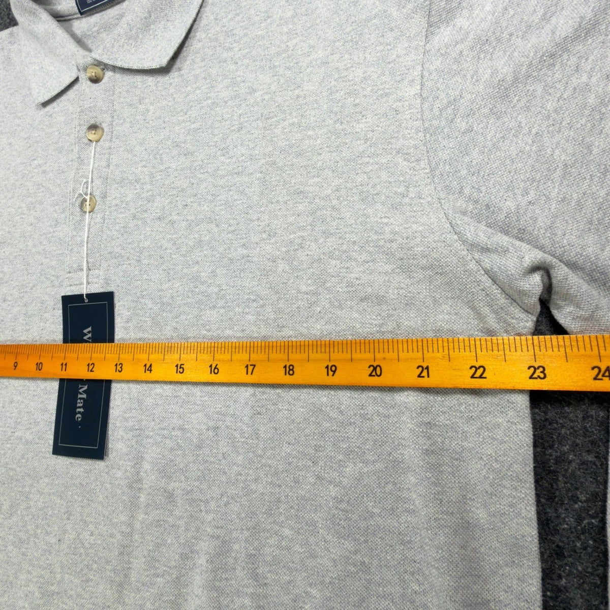 Winner Mate Long Sleeve Polo Shirt Mens Medium Gray Cotton NWT New - take2supply