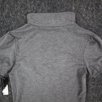 AGB Mock Neck Top Womens Size S Gray Short Puff Sleeve Pleated Front 04-29J33 - take2supply