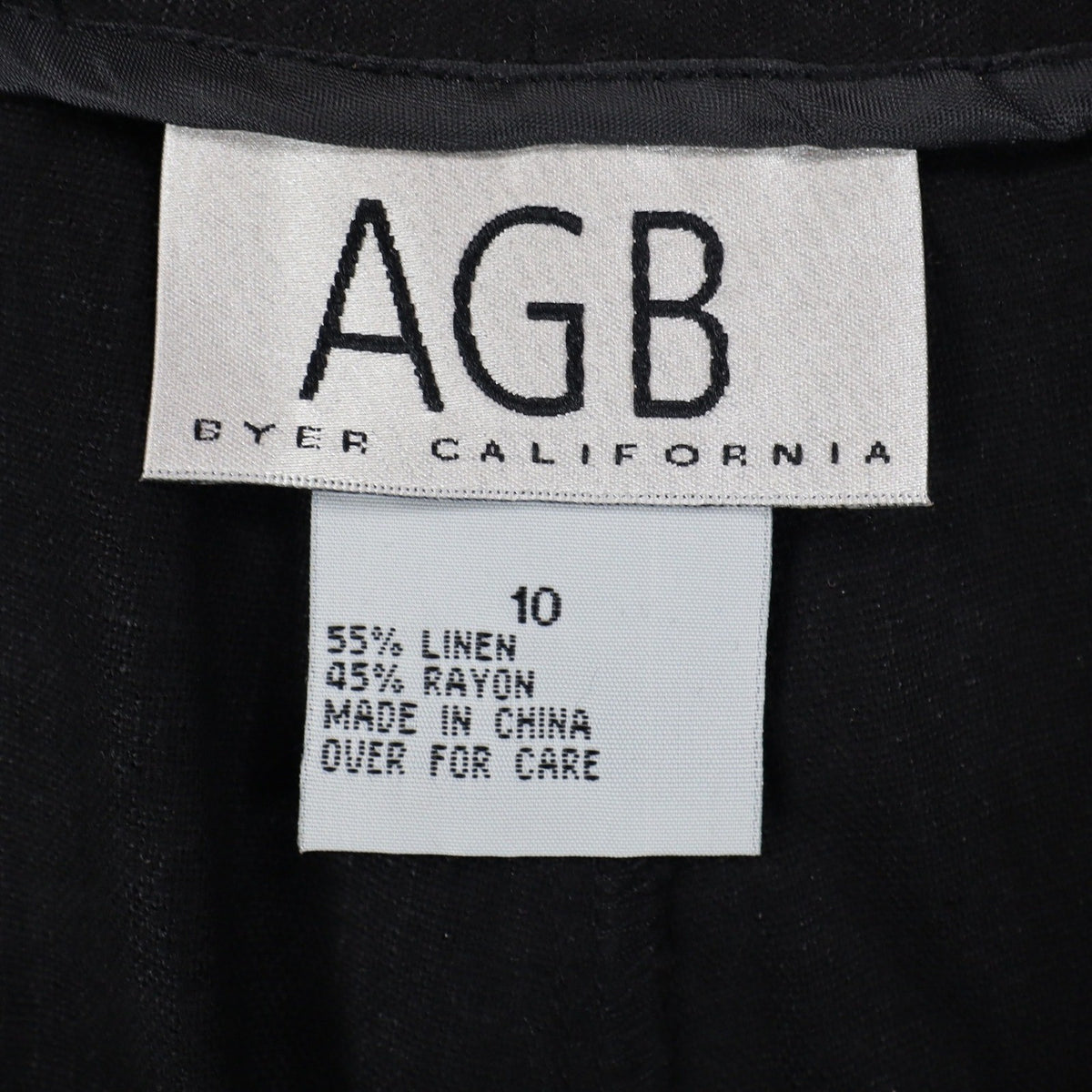 AGB Byer California Cargo Pants Womens 10 Y2K Black Linen Blend Utility Trousers - take2supply
