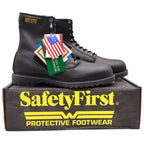 Walker SafetyFirst Steel Toe Work Boots Mens 13 D Vintage 90s USA Black Leather - take2supply