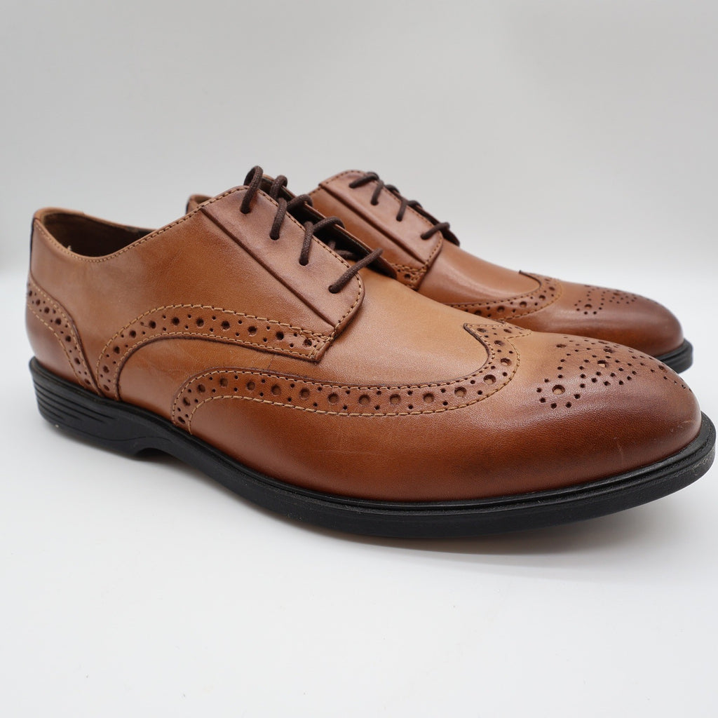 Hush Puppies Shepsky WT Oxford Mens 9.5 Dark Tan Leather Wingtip - take2supply