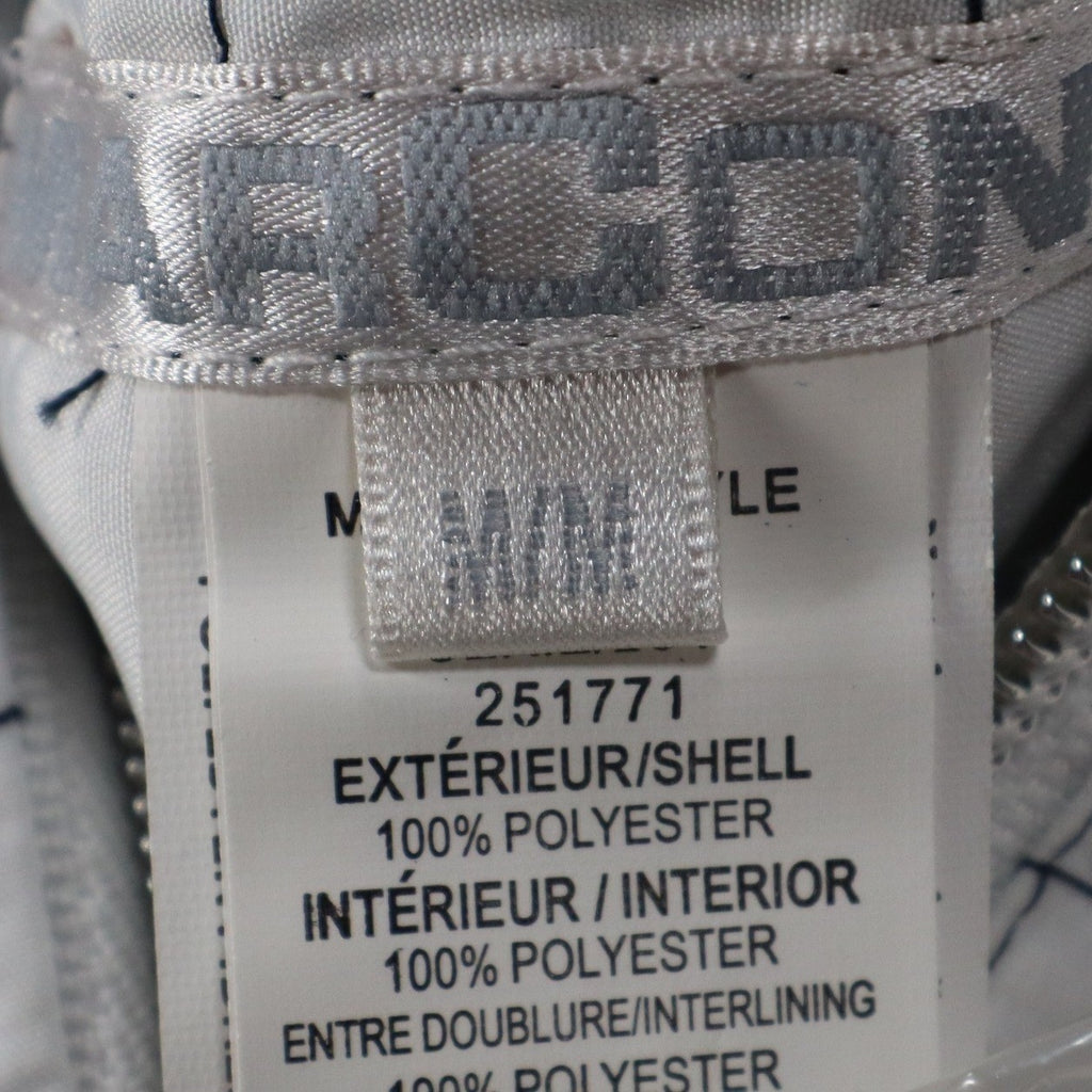 Marcona Reversible Quilted Jacket Womens Medium White Navy Grid Snap Front NWT - take2supply