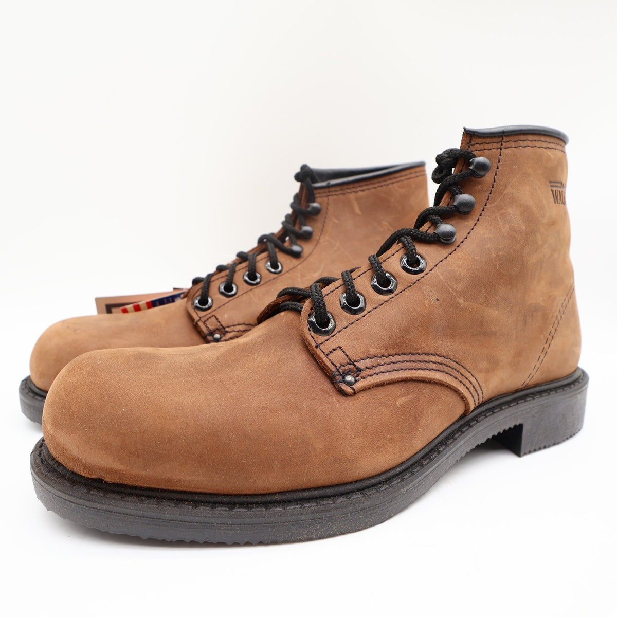 Walker Vintage Work Boots Mens 9 Brown Leather Deadstock Made In USA NIB NWT - take2supply