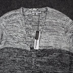 VioletRuby Cardigan Womens Medium Black Grey Ombre Open Front Longline Duster - take2supply