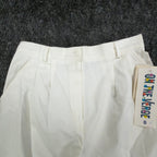 On The Verge Vintage 90s Pleated Shorts Womens 6 White Cotton NWT - take2supply