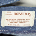 Maverick Vintage 70s Boot Flare Jeans Boys 16 Regular Blue Denim NWT Deadstock - take2supply