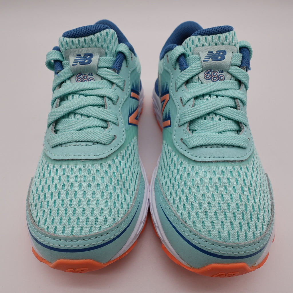 New Balance 680v6 Kids Shoes Size 11 Blue Orange Mesh Running Sneaker YP680LL6 - take2supply