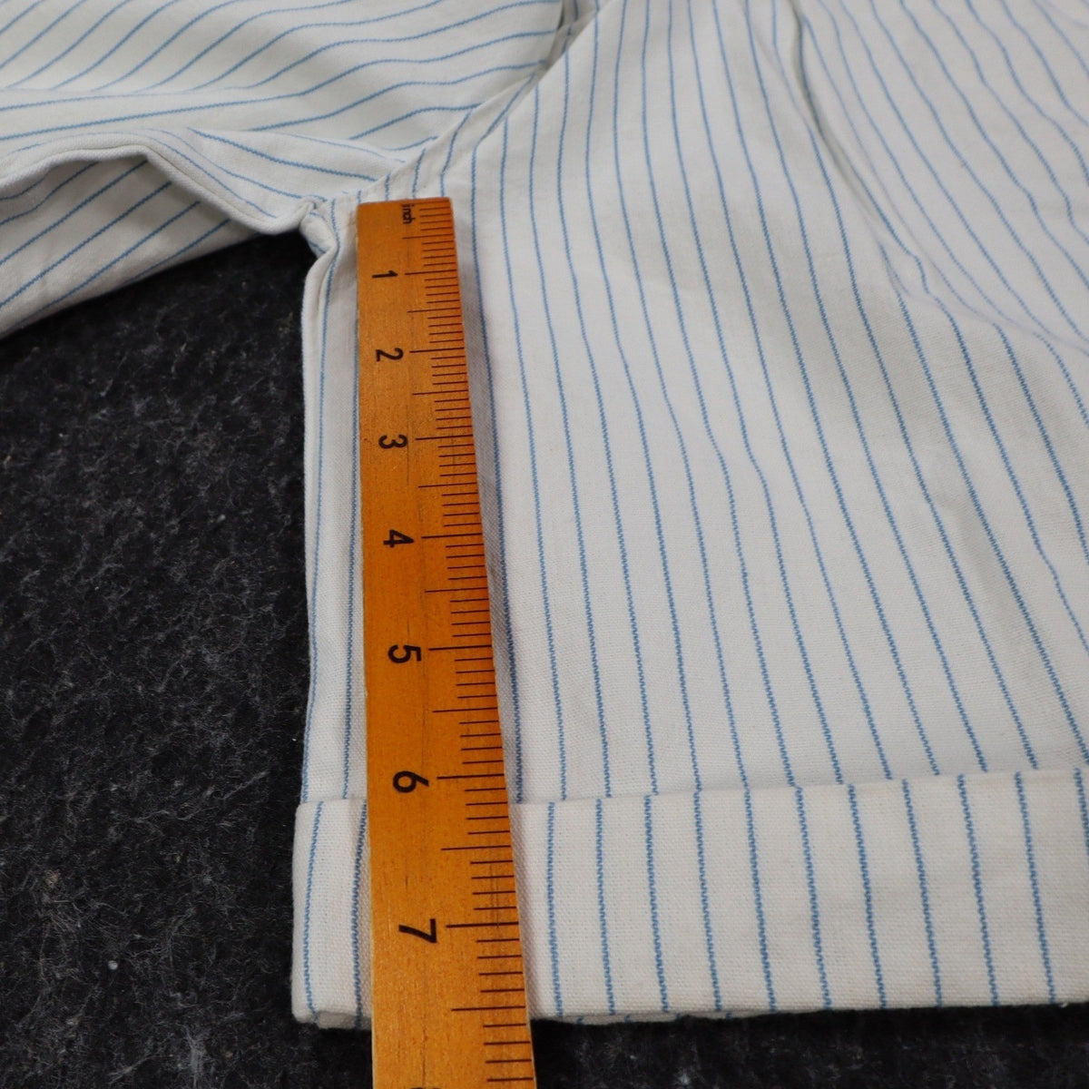 Lee Vintage 90s Striped Shorts Girls 14 White Blue Cotton High Waist Deadstock - take2supply