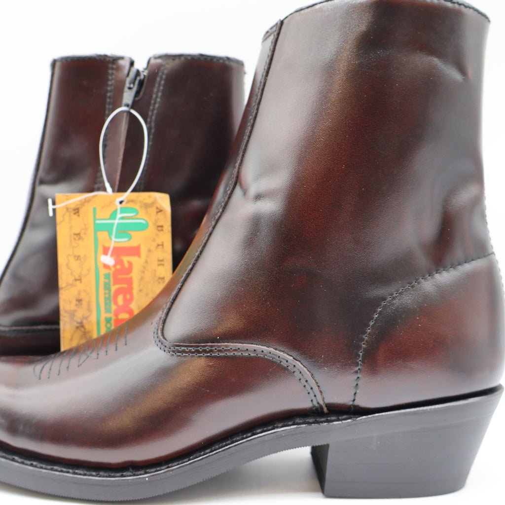 Laredo Zip Trucker Boots Mens 9.5 D Burnt Apple Leather Western Cowboy 62008 - take2supply