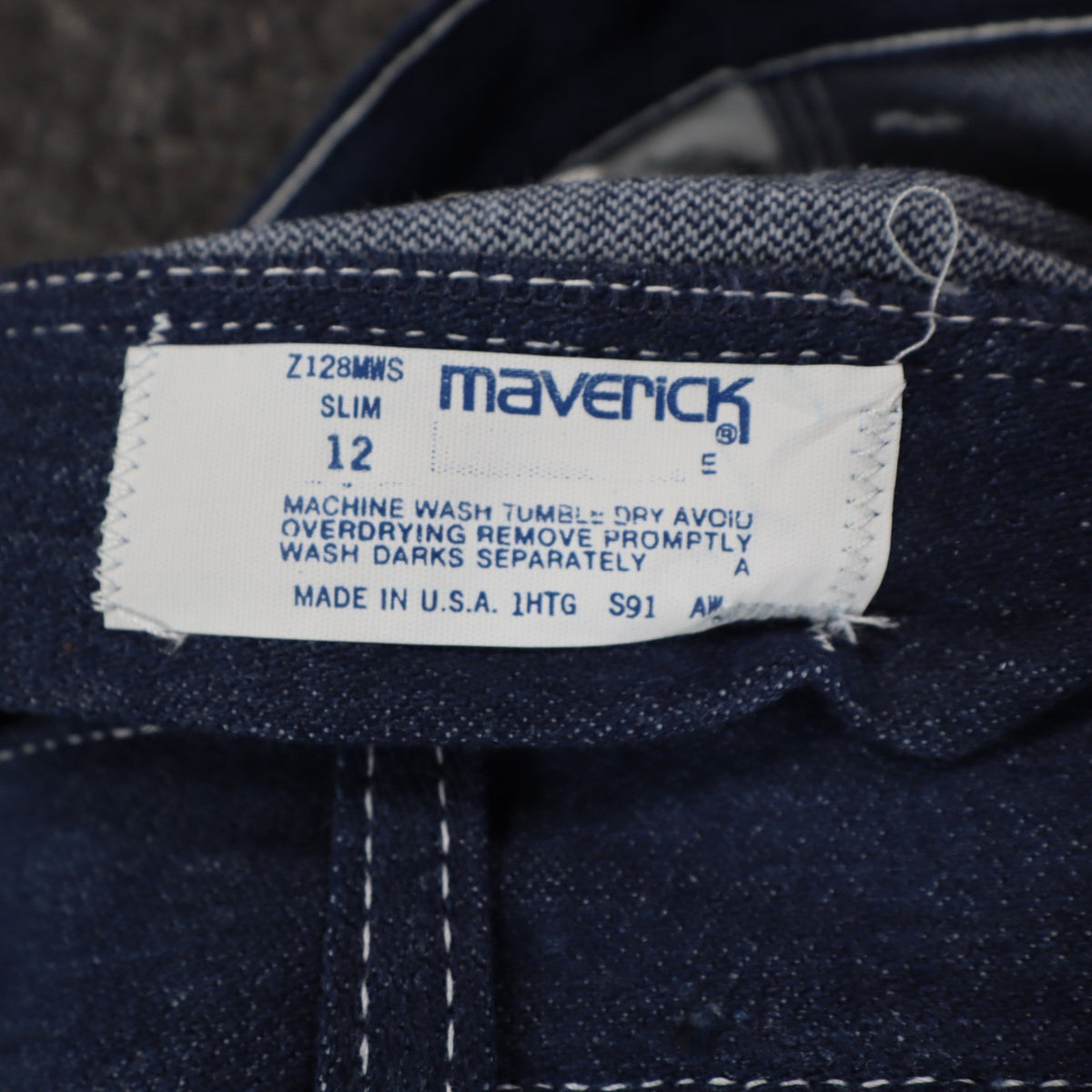 Maverick Jeans Boys 12 Slim 24x27 Vintage 70s Blue Cotton Poly Straight Leg USA - take2supply