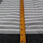 Erin London Womens M Gray White Striped Lace Up Hooded Tunic Top NWT - take2supply