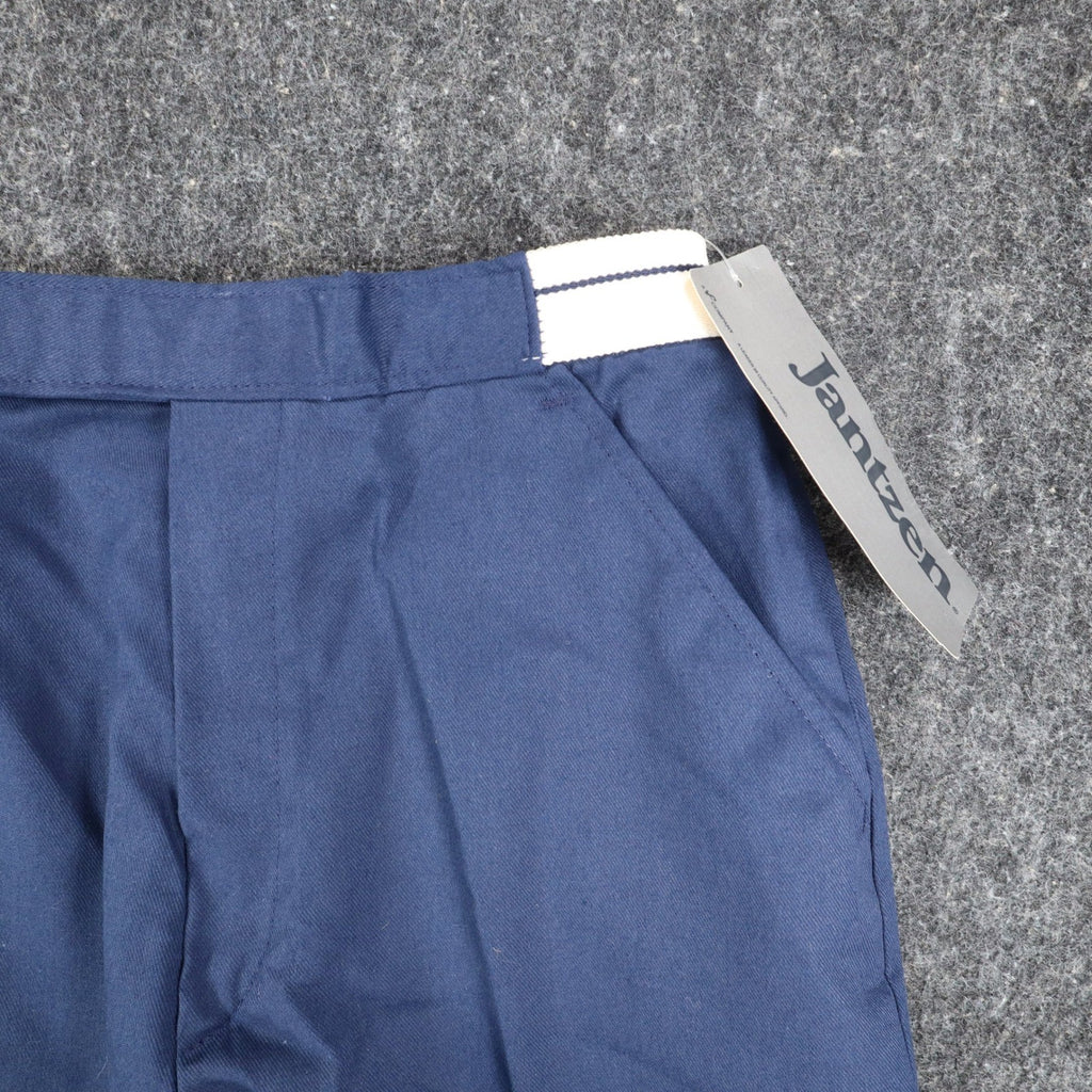 Jantzen Shorts Mens 30 Vintage 80s Navy Blue Cotton Blend Made in USA NWT 1M401 - take2supply