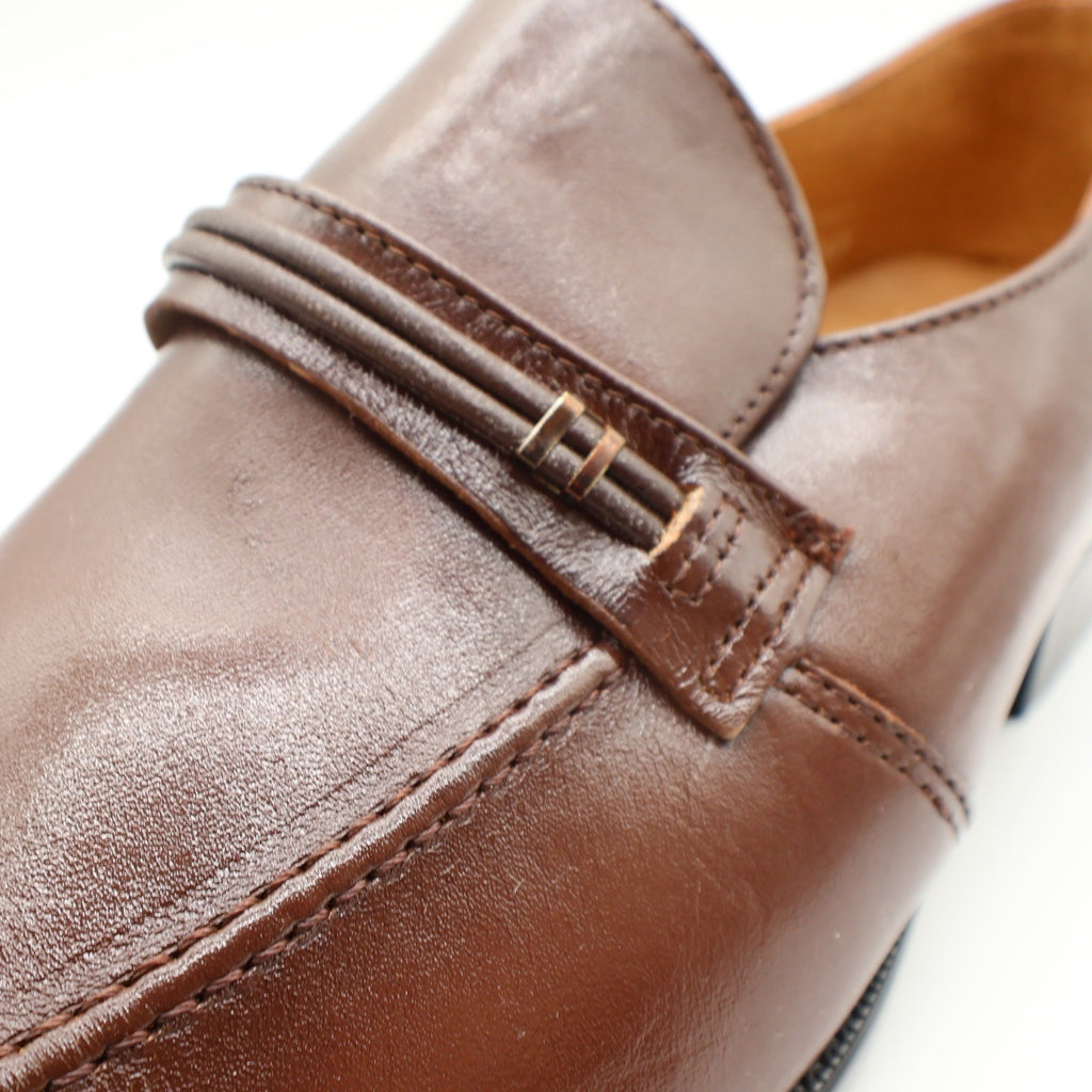 Barclay Loafers Mens 10.5 D Vintage Brown Leather Slip On Dress Shoes USA Made - take2supply