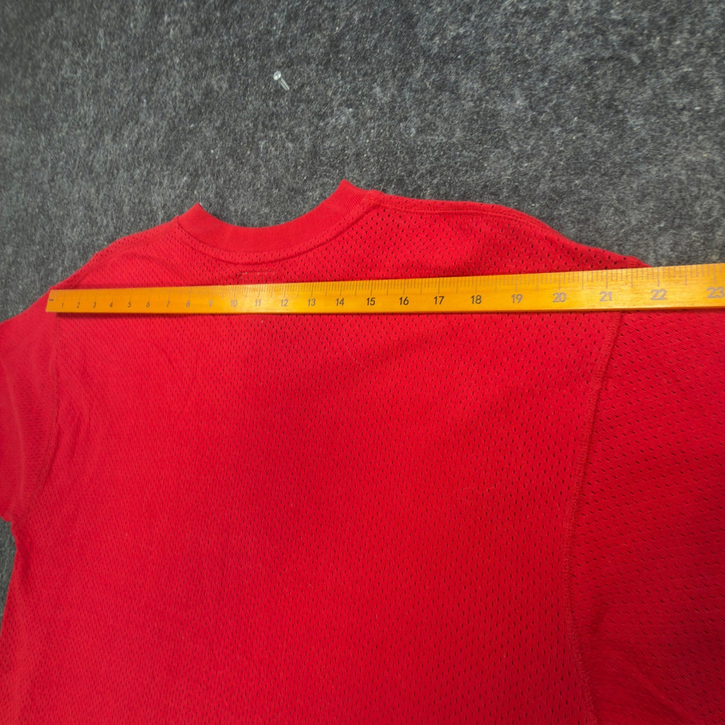 Ferruche V-Neck Shirt Mens M Red Cotton Mesh Knit Deadstock Y2K 17-121 - take2supply