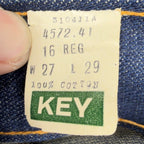 Key Vintage 70s Flare Jeans Boys 16 Reg W 27 L 29 Blue Cotton Deadstock NWT - take2supply