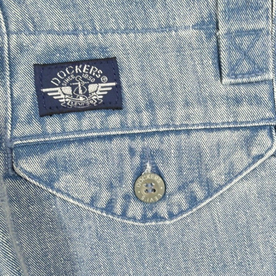 Dockers Vintage 90s Pleated Denim Pants Mens 30x32 Light Wash NWT Made in USA - take2supply