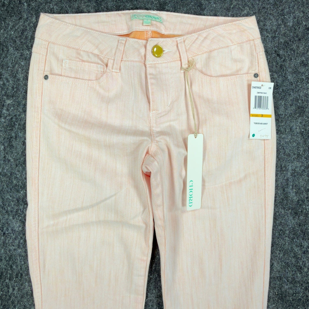 Chord Skinny Jeans Juniors 3 Peach Orange Denim NWT CH4070WDD Low Rise Stretch - take2supply