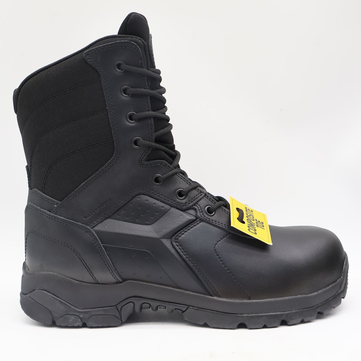 Battle Ops Tactical Boot Mens 11 8-Inch Side-Zip Waterproof Composite Toe Black