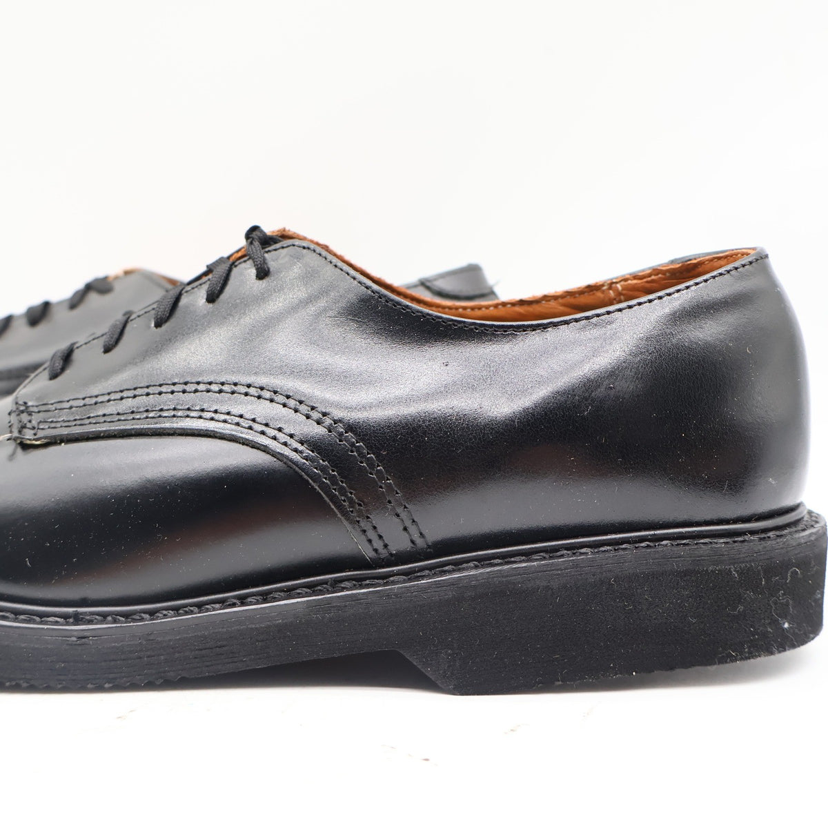 Carolina Oxford Shoes Mens 10 C Vintage Black Leather Plain Toe Made in USA New - take2supply